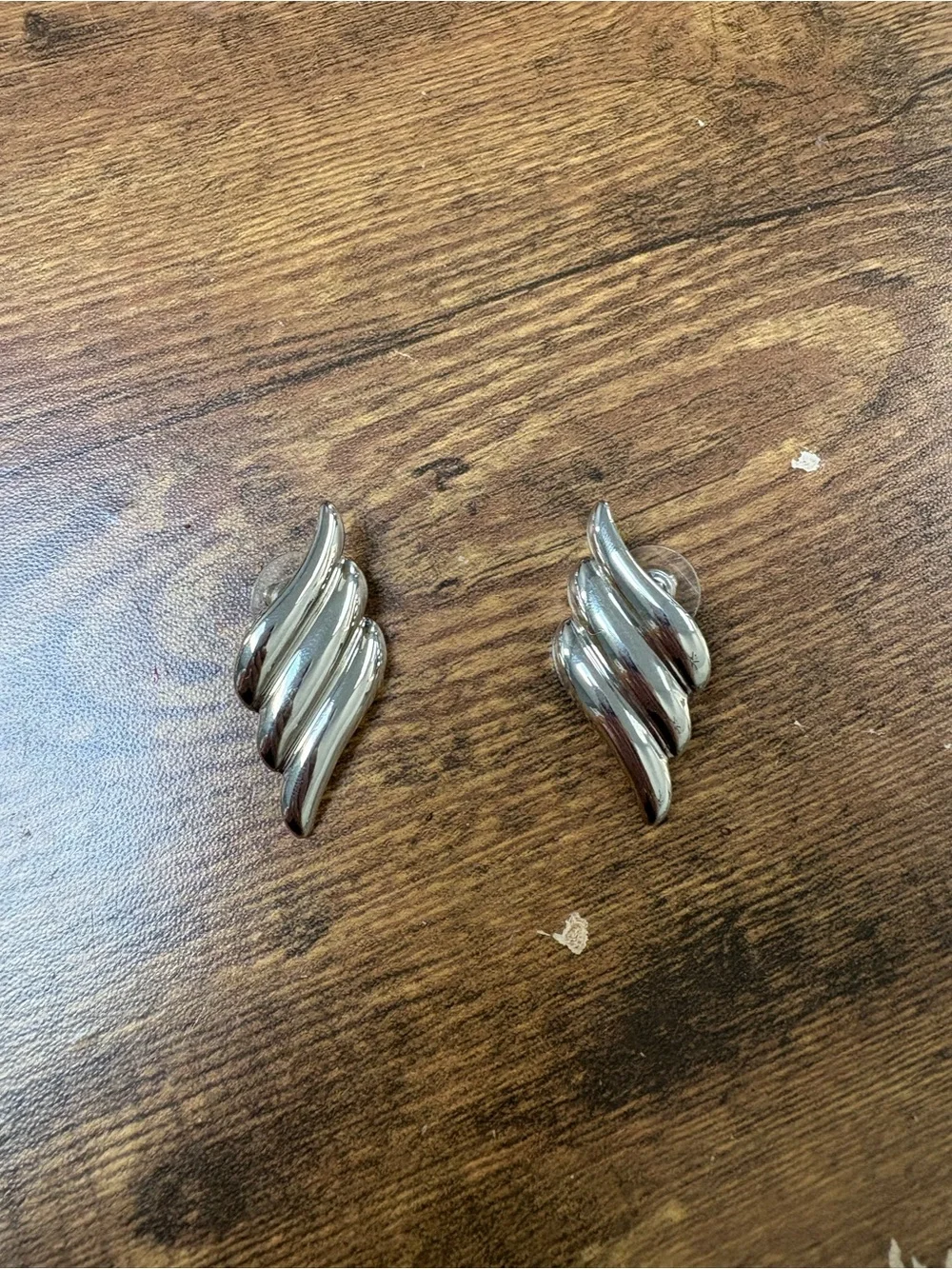 Polished Silver Wave Clip-On Earrings - Silver